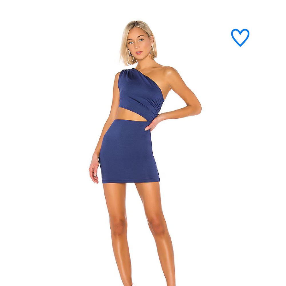 Superdown Navy One-Shoulder Dress